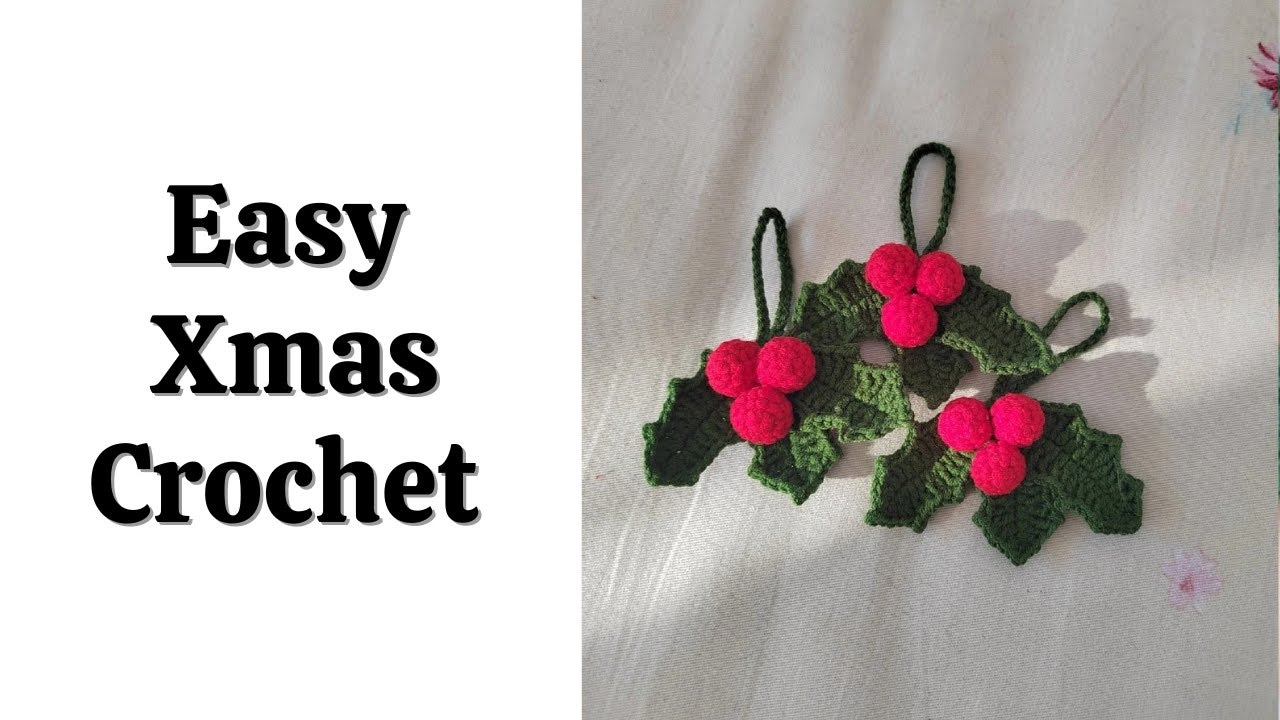 How to Crochet a Mistletoe Leaf | Easy Christmas Crochet Tutorial for Beginners 🎄