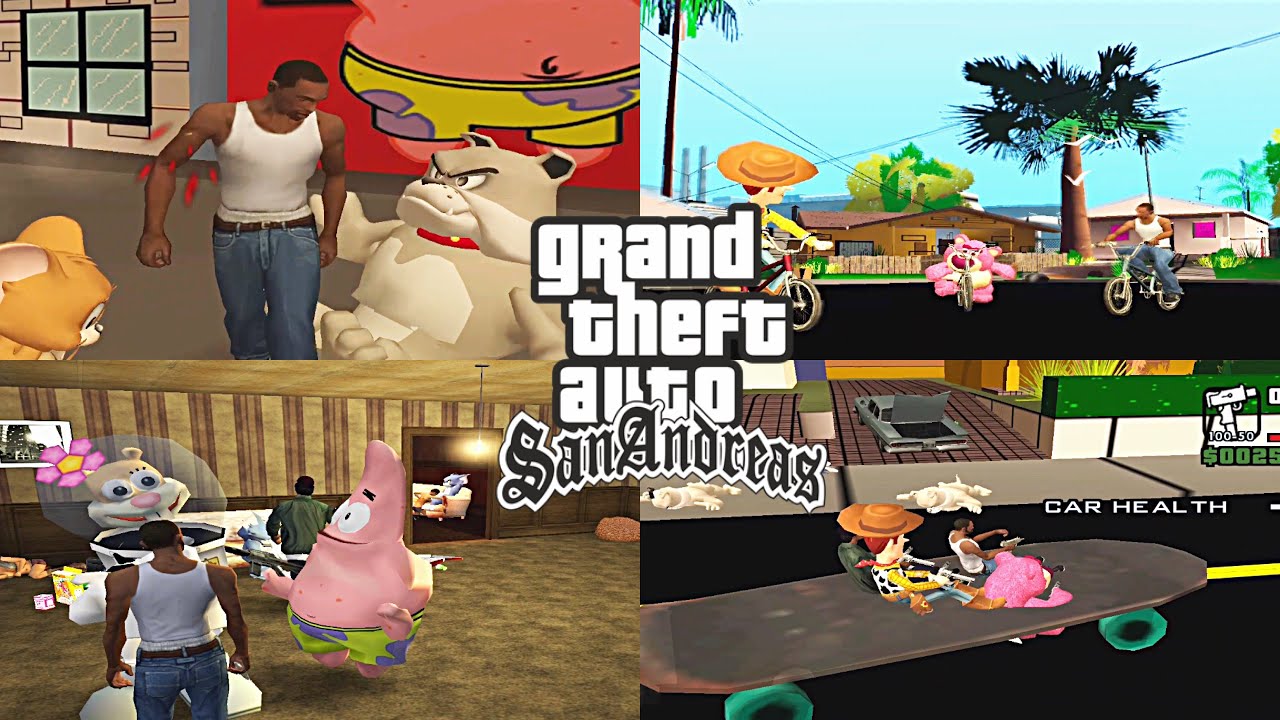 Геймплей GTA San Andreas Cartoon Mod Showcase