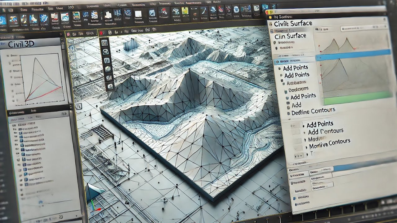 تعديل الاسطح وتصحيحها ومعالجة الحدود بشكل تلقائى  بواسطة Civil 3D ✓