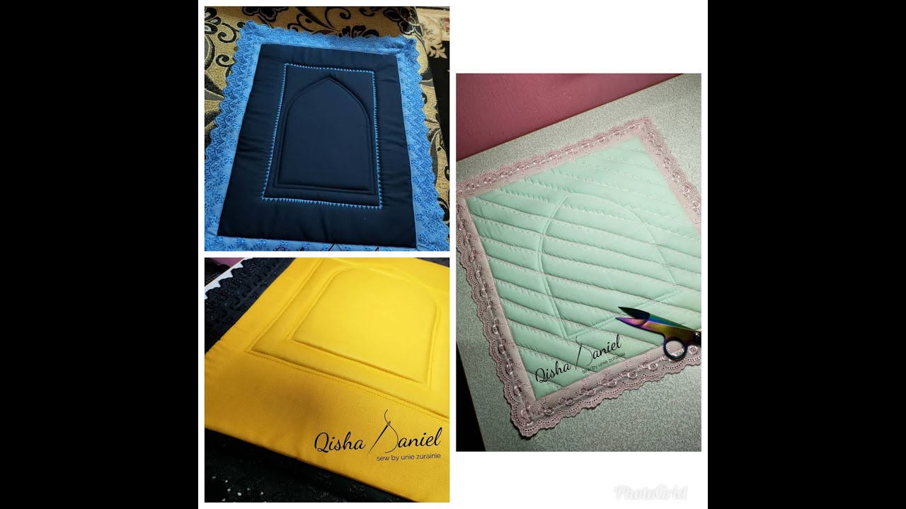 Cara jahit mini sejadah/sejadah muka