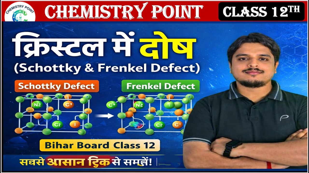 क्रिस्टल में दोष | Schottky defect और Frenkel defect | Class 12 Chemistry | Bihar Board #amitsir