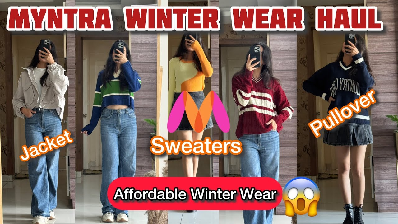 Зимняя коллекция Myntra ❄️ Доступные куртки, свитера и пуловеры. Примерка 😍 #myntra