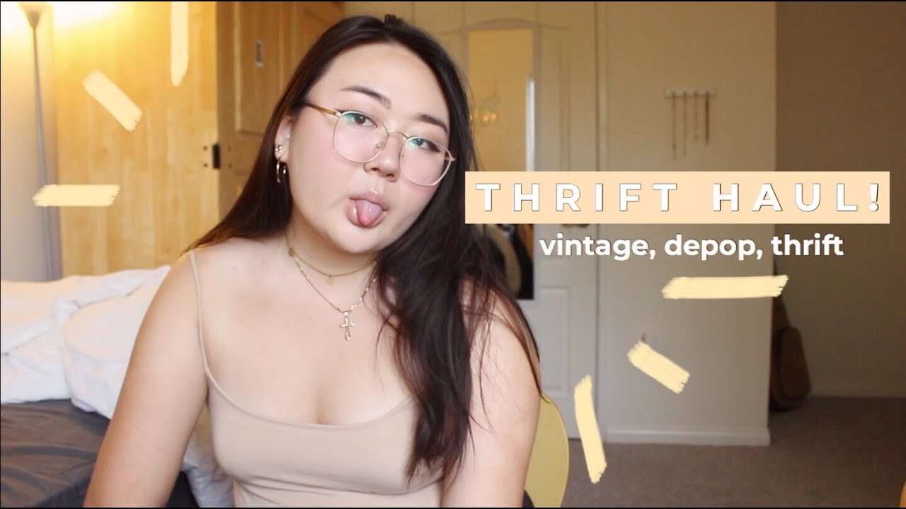 sustainable clothing haul! thrift, vintage, depop