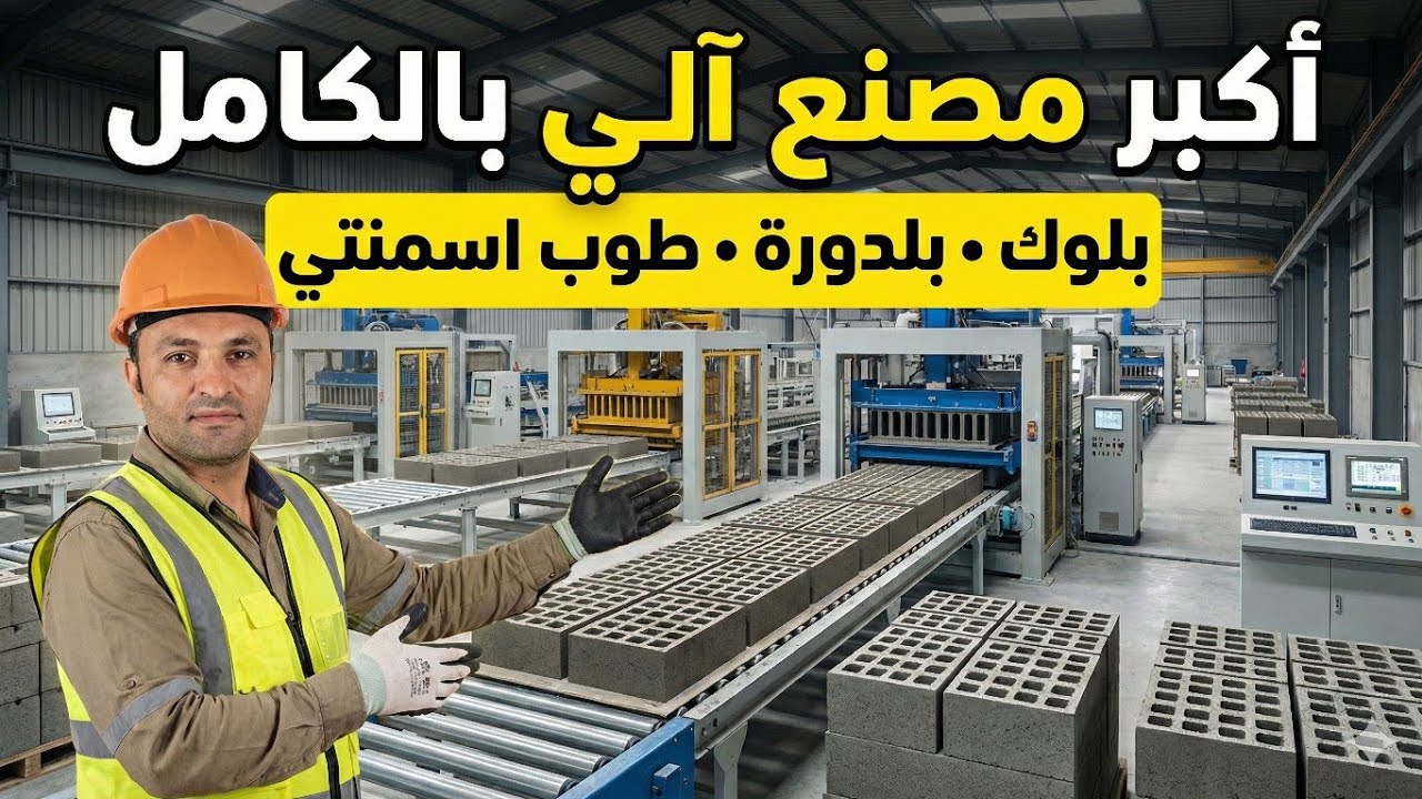 زرنا أكبر مصنع طوب أسمنتي | المصنع بالكامل شغال بالكمبيوتر