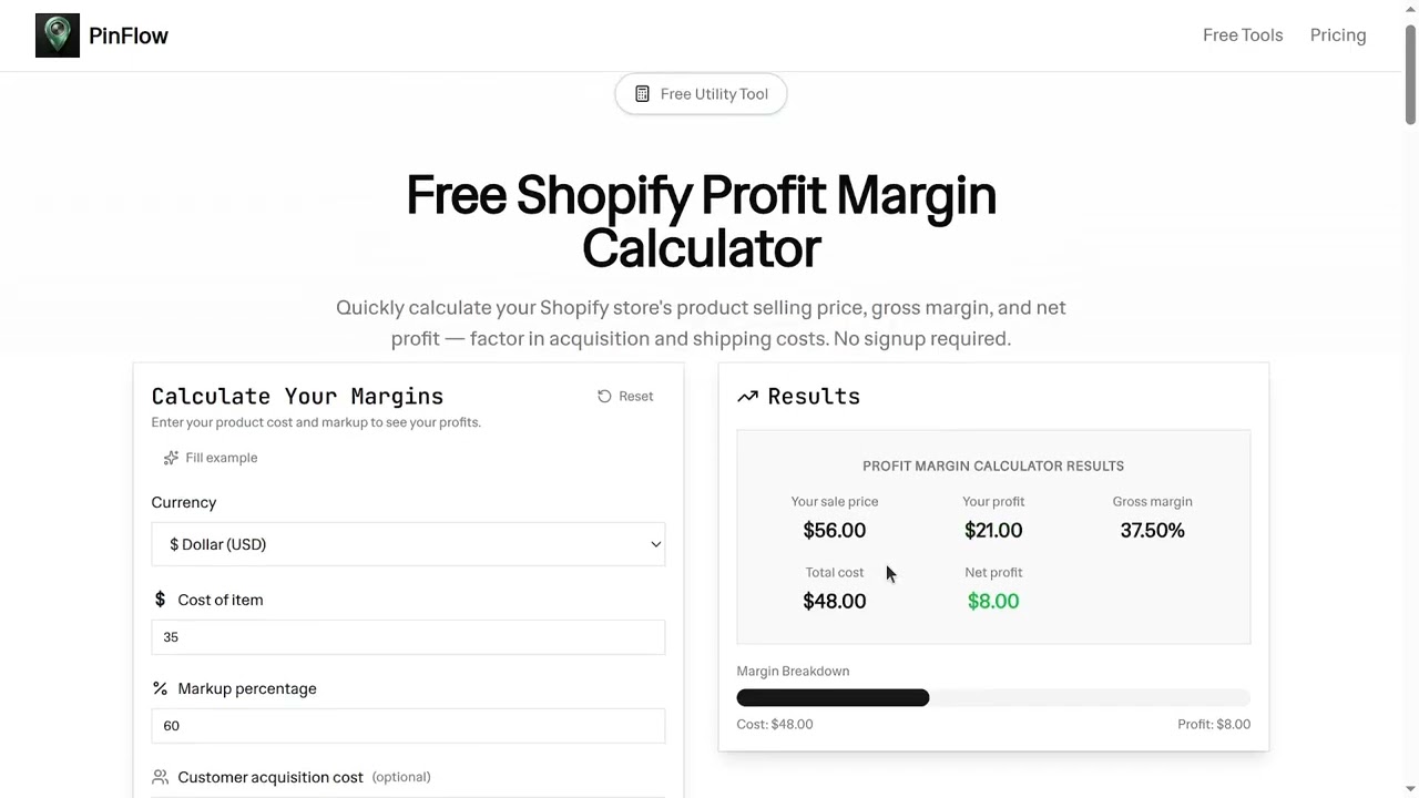 How to Calculate Profit Margin on Shopify (Free Calculator)