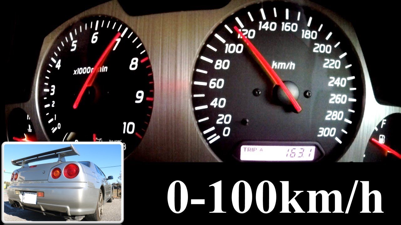 【0-100km/h 加速】BNR34 スカイライン GT-R！！　よく回る最高のエンジンRB26！！