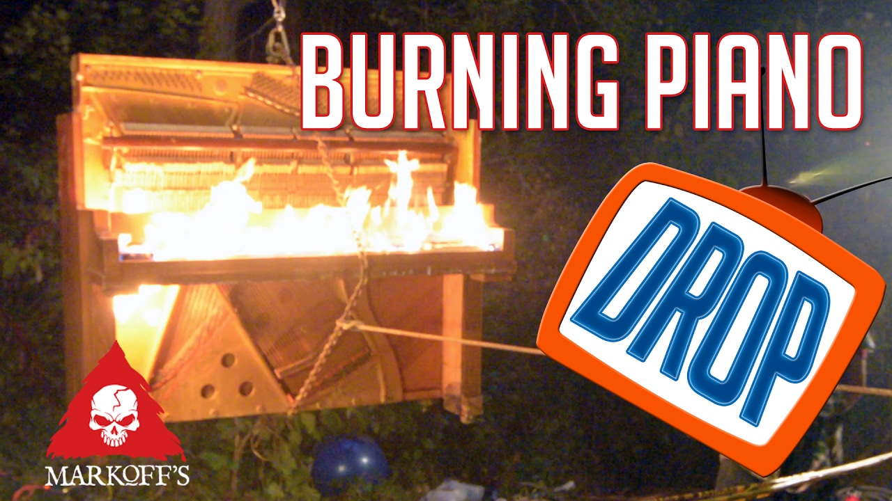 Burning Piano vs Satellite Dish - Drop Test! | DropTube - Episode 12