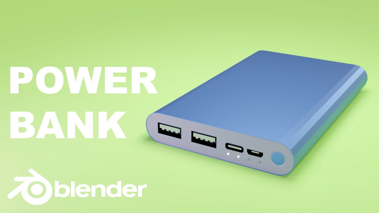 3D Modeling Power Bank in Blender | Low Poly | Timelapse