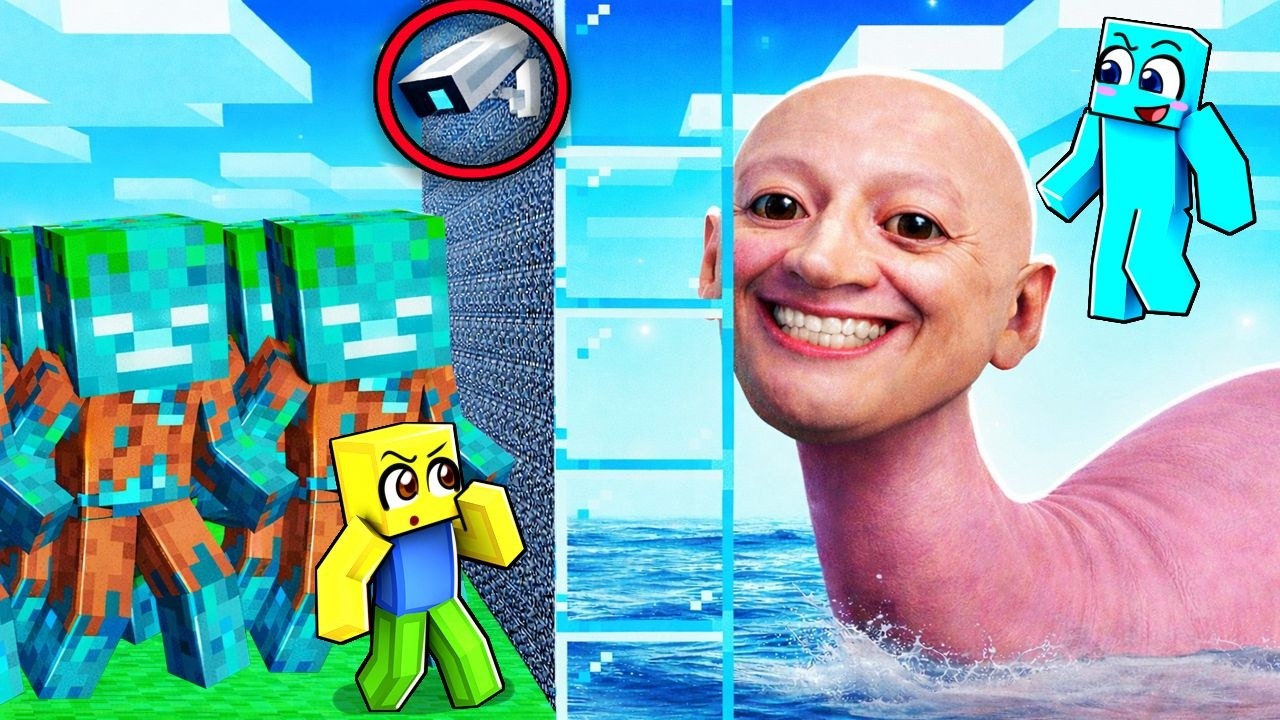 Hice Trampas con CÁMARAS en Batalla de MOBS ACUÁTICOS en Minecraft!