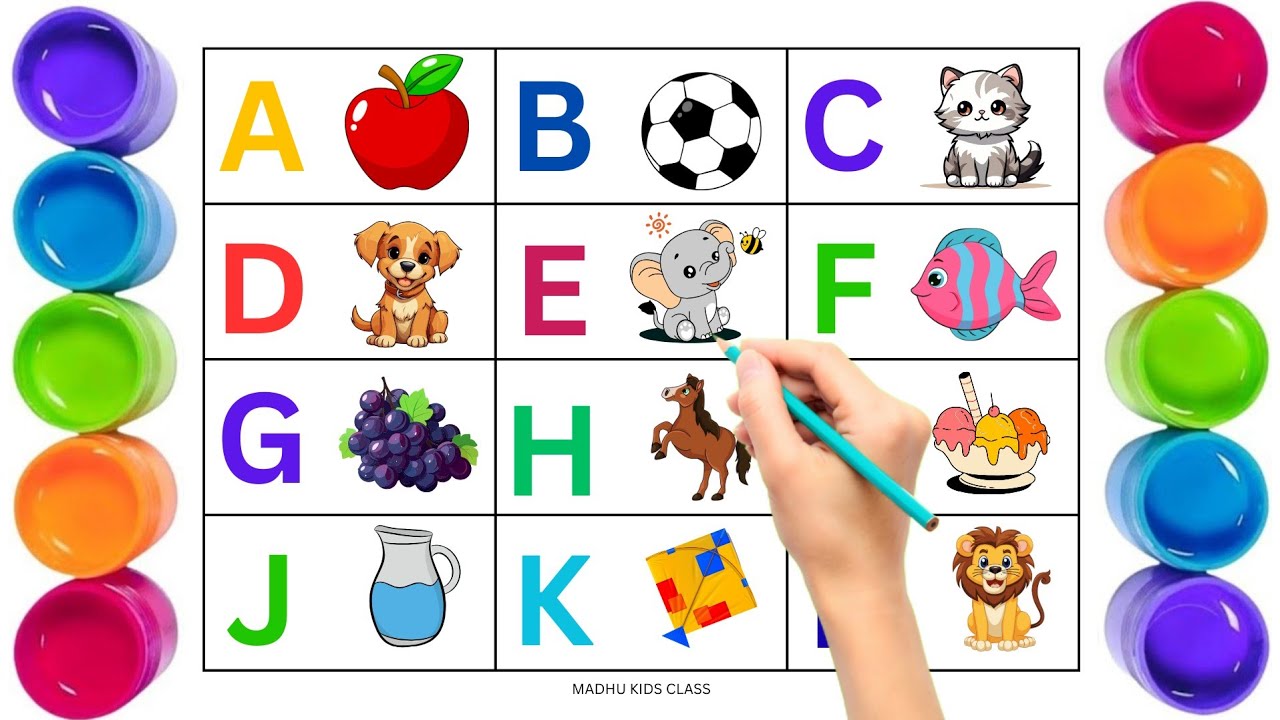 Learn A to Z ABC with Colorful Painting + Tracing 🎨 | Preschool Kids Learning | Alphabet Writing 