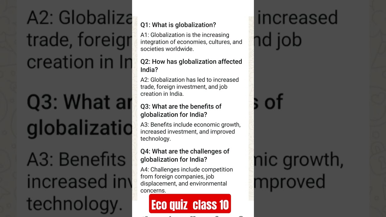 Globalization and the Indian economy class 10 questions and answers