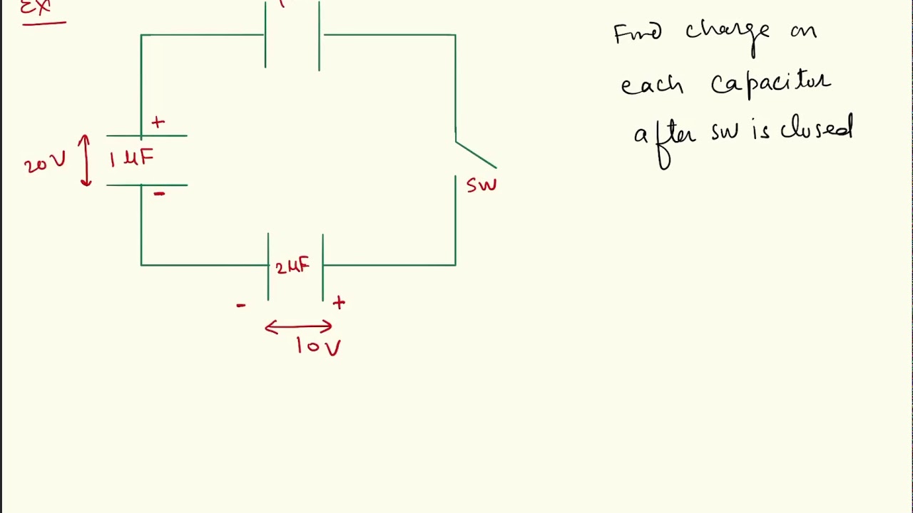 Ex: Charge distribution on multiple capacitors in a closed circuit | capacitors | Physics
