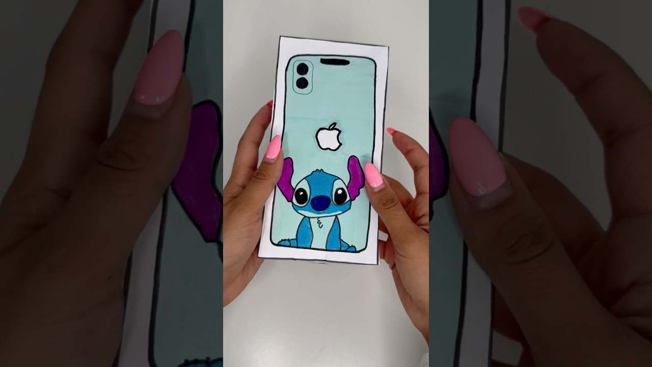 Stitch paper iphone 16 unboxing💙 #iphone16 #papercraft #paperdiy #stitch #unboxing #asmrvideo