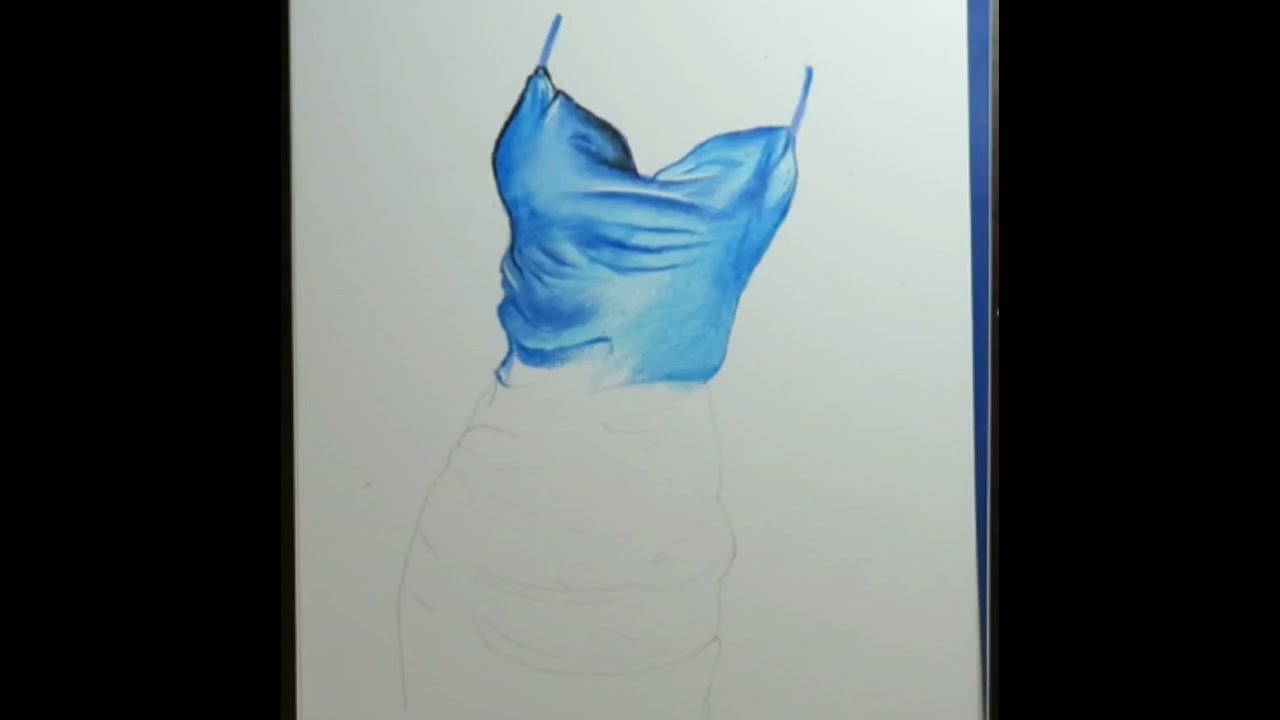 How to draw satin dress | colour pencil drawing | #shorts #youtubeshorts #satisfyingart #drawing