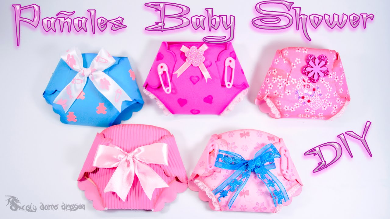 Pañales para Baby Shower con foamy y Cartulina  Diy  Craft - Invitaciones