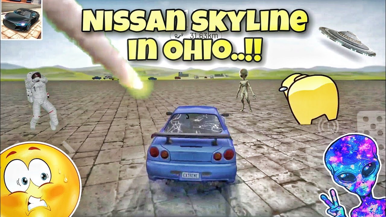 Nissan Skyline in Ohio💀|| Extreme car driving simulator😂