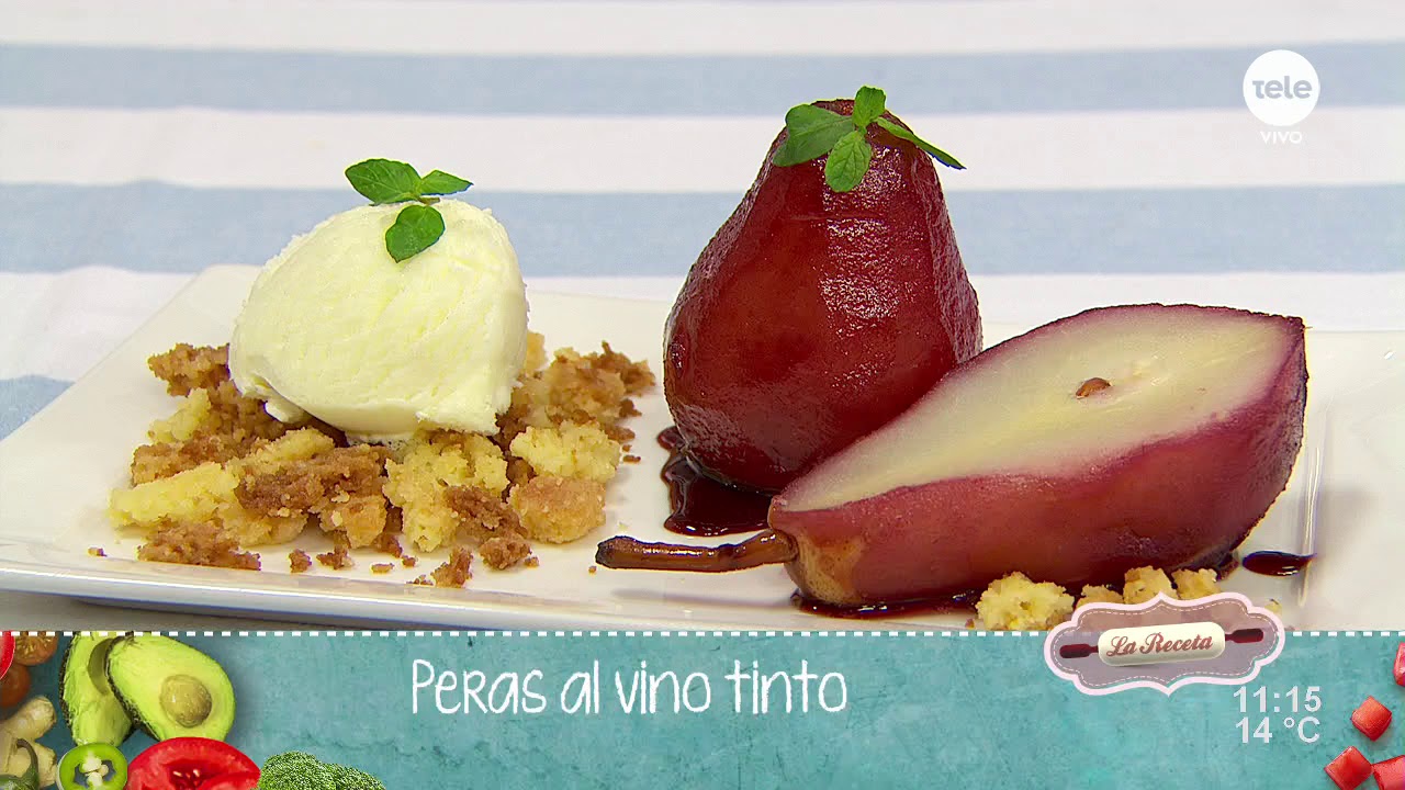 Peras al vino tinto