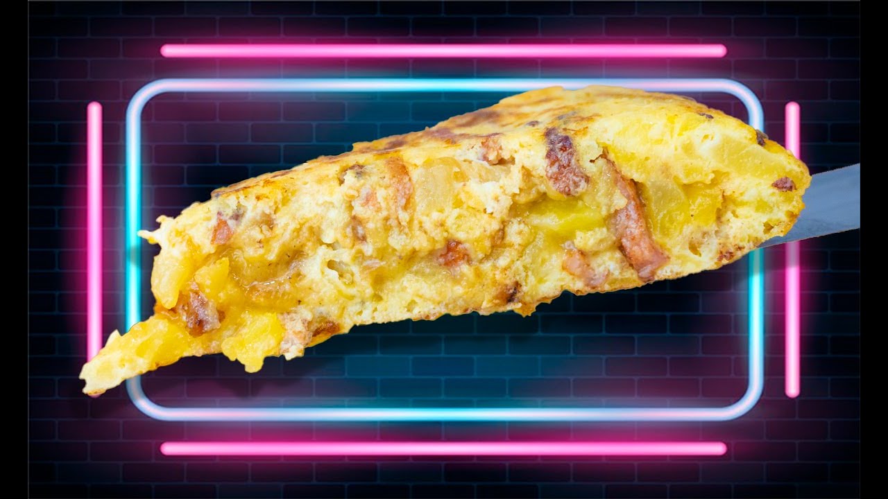 ✅ TORTILLA de PATATA con BACON y MANZANA en SARTEN de ACERO INOXIDABLE