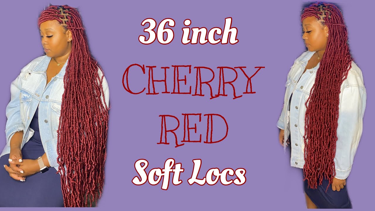 36 Inch Cherry Red Soft Locs | Super Easy Tutorial | Light Weight, Tension Free!