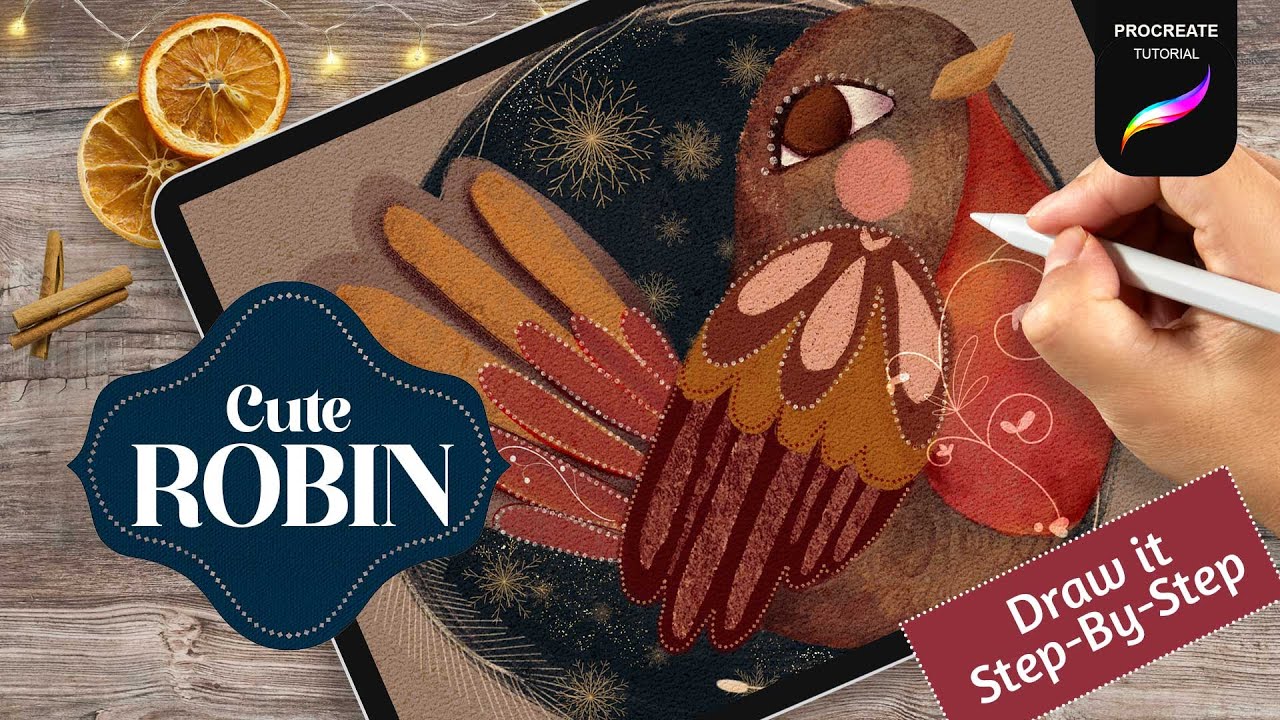 PROCREATE MAGIC | MAKING A CUTE ROBIN CARD FOR CHRISTMAS