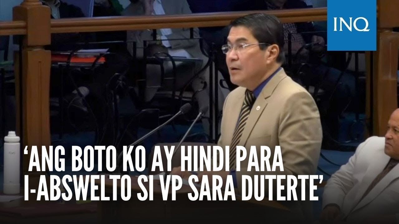 VOTE EXPLAINED: Erwin Tulfo votes to archive impeachment case vs VP Sara Duterte