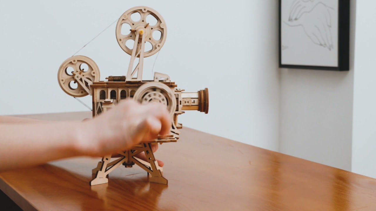 Robotime 3D DIY Wooden Puzzle Mechanical Gear Vintage Vitascope Projector LK601 Megajoy