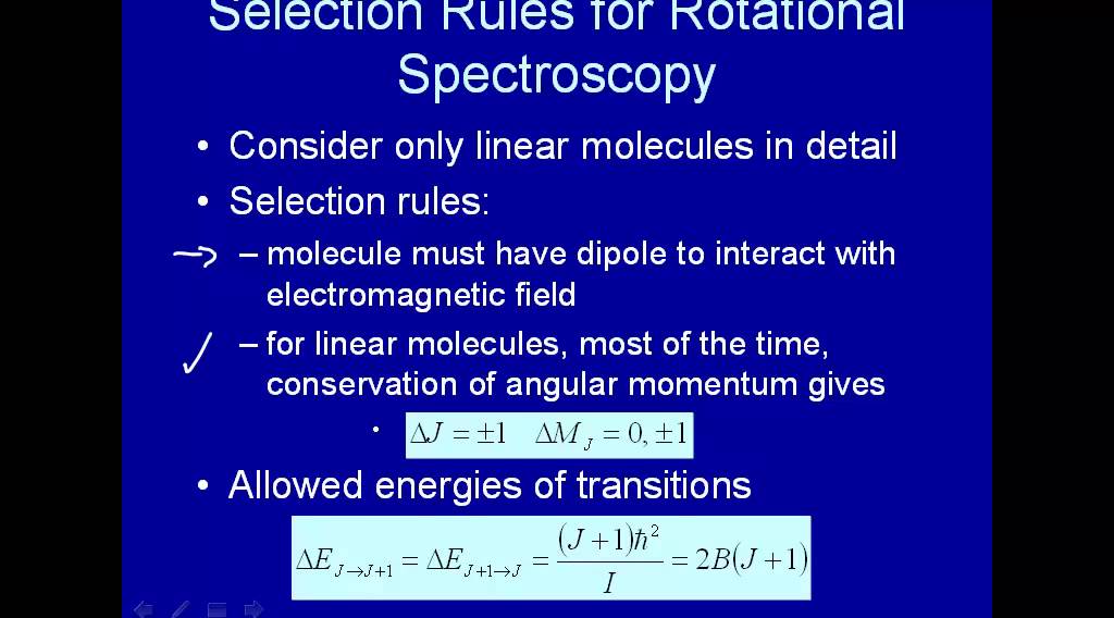 Selection rules for rotational spectroscopy