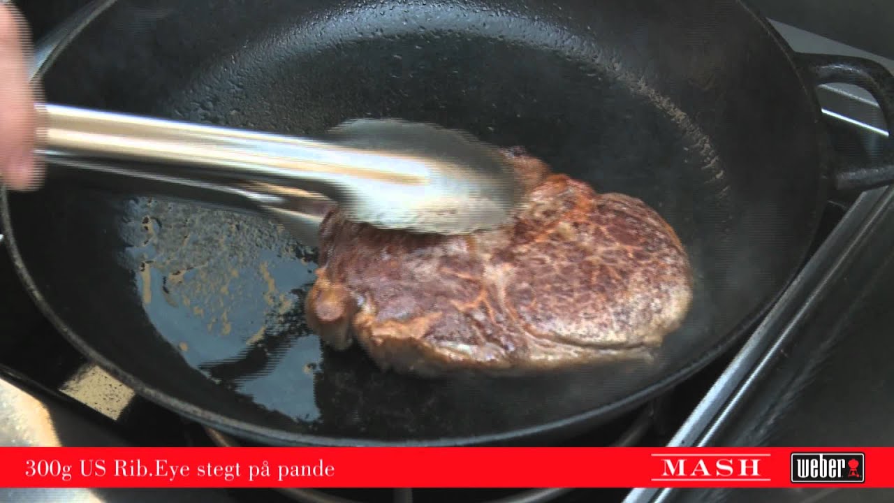 Tilberedning af 300g US Rib-Eye på pande