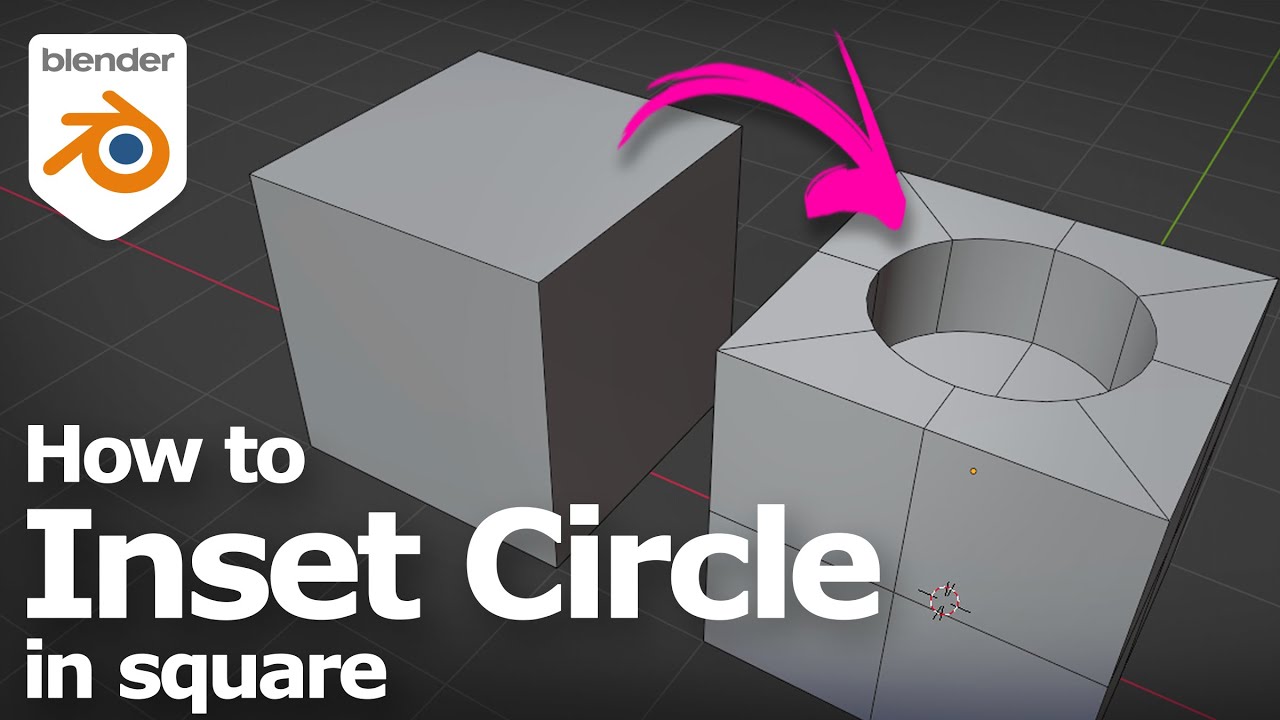 Blender Как вставить круг в квадрат