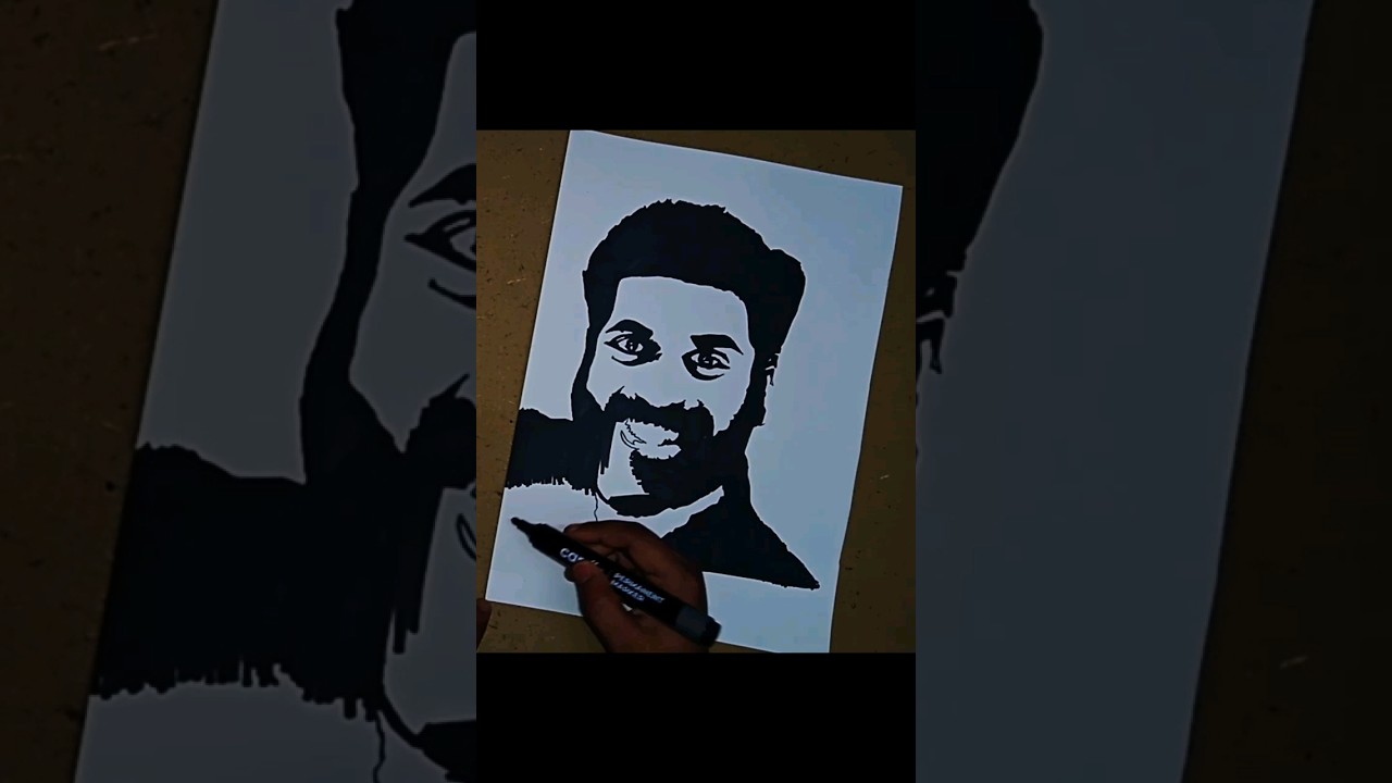 m4tech |Jio Joseph stencil drawing malayalam|Art#shorts #m4tech