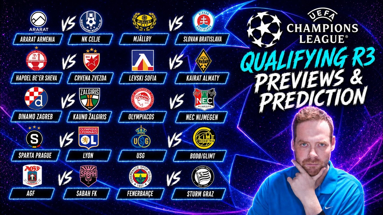 My Champions League Qualifying Round 3 1st Leg Previews & Predictions!