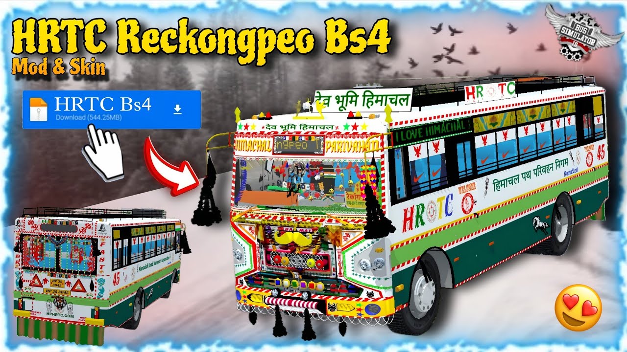 HRTC Bs4 Reckongpeo Bus Mod & Skin | Download Now Bussid Mods #bussid #hrtc 