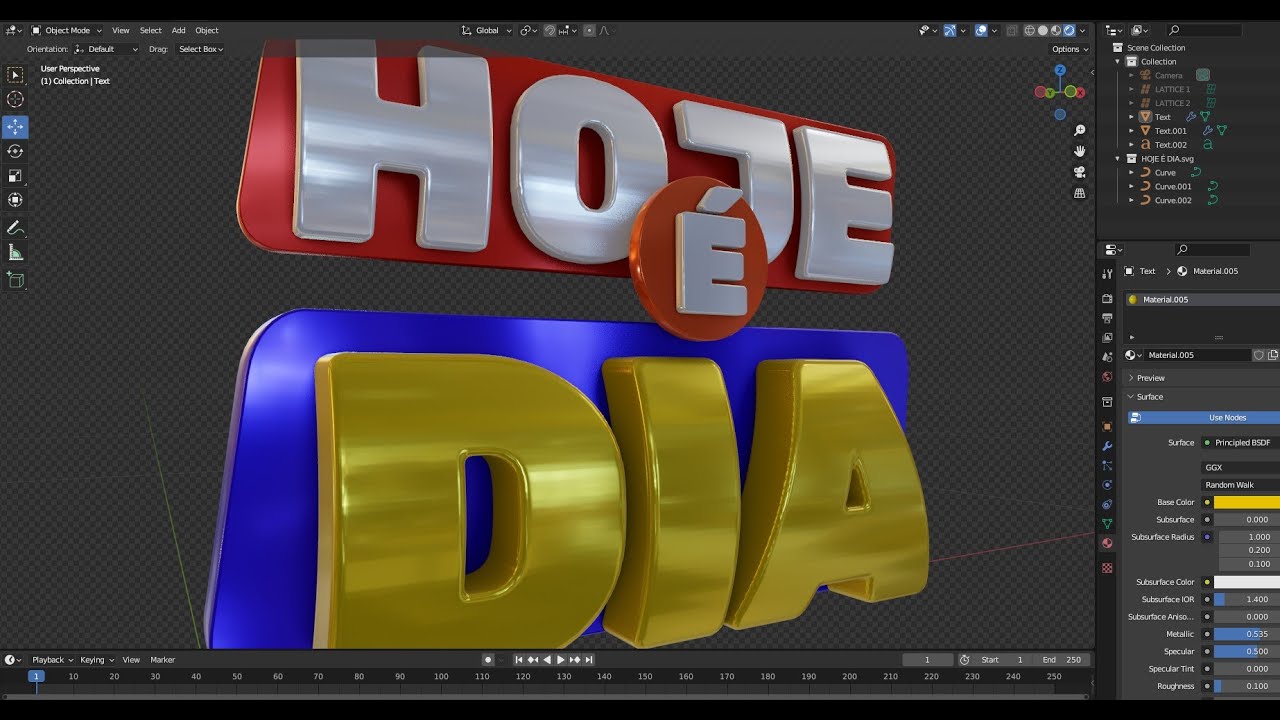 EFEITO LATTICE EM TEXTO 3D  COM PLUGIN BLENDER