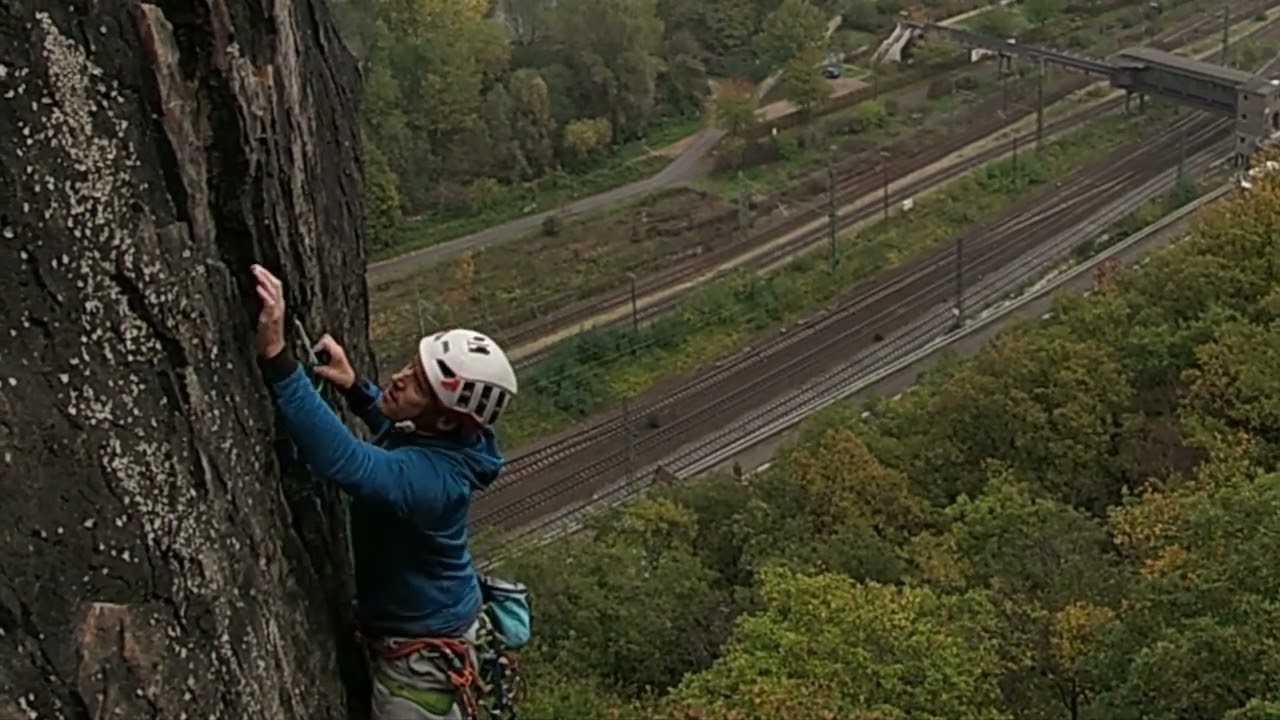 Lead rope solo am Nikolausfels bei Bingen
