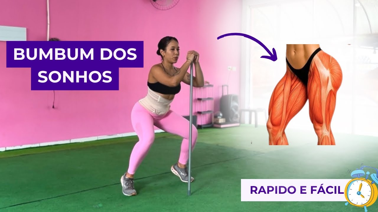 Treino PERFEITO 🍑 Pernas e Glúteos com Cabo de Vassoura em Casa