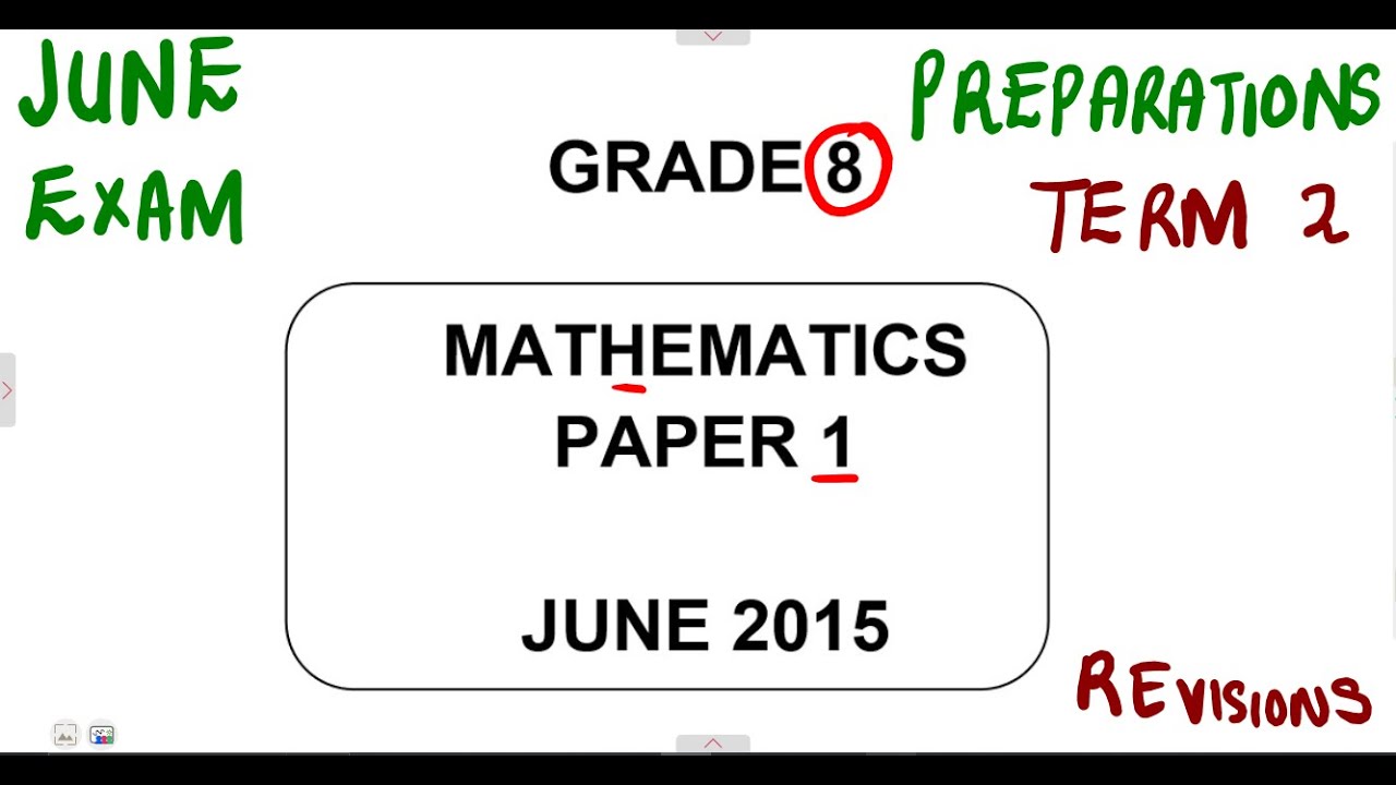 Mathematics Grade 8 JUNE 2015 Paper 1 WC @mathszoneafricanmotives  @mathwithlightone