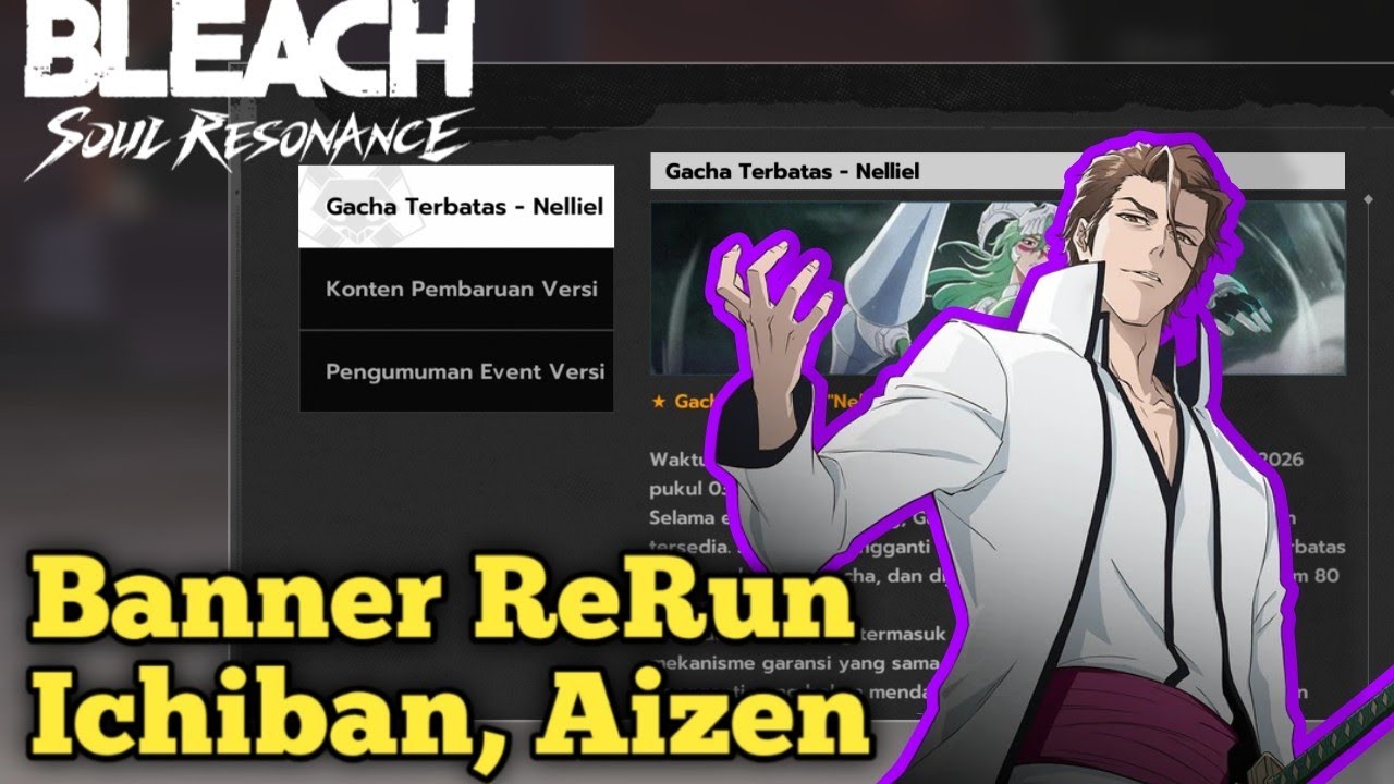 Banner ReRun Ichiban Aizen gin toshiro !!! - Bleach Soul resonance RPG Android/iOs