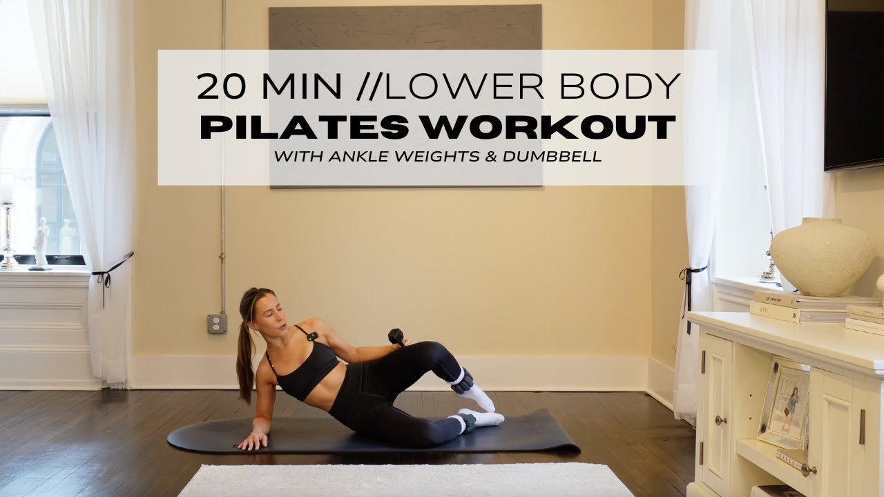 20 MIN PILATES AT HOME WORKOUT | WITH ANKLE WEIGHTS & DUMBBELL | lower body home workout