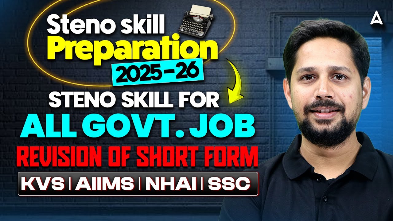 Steno Skill Test 2025-26 | Revision of Short form | Steno for SSC, KVS, AIIMS & NHAI | By Rudra Sir