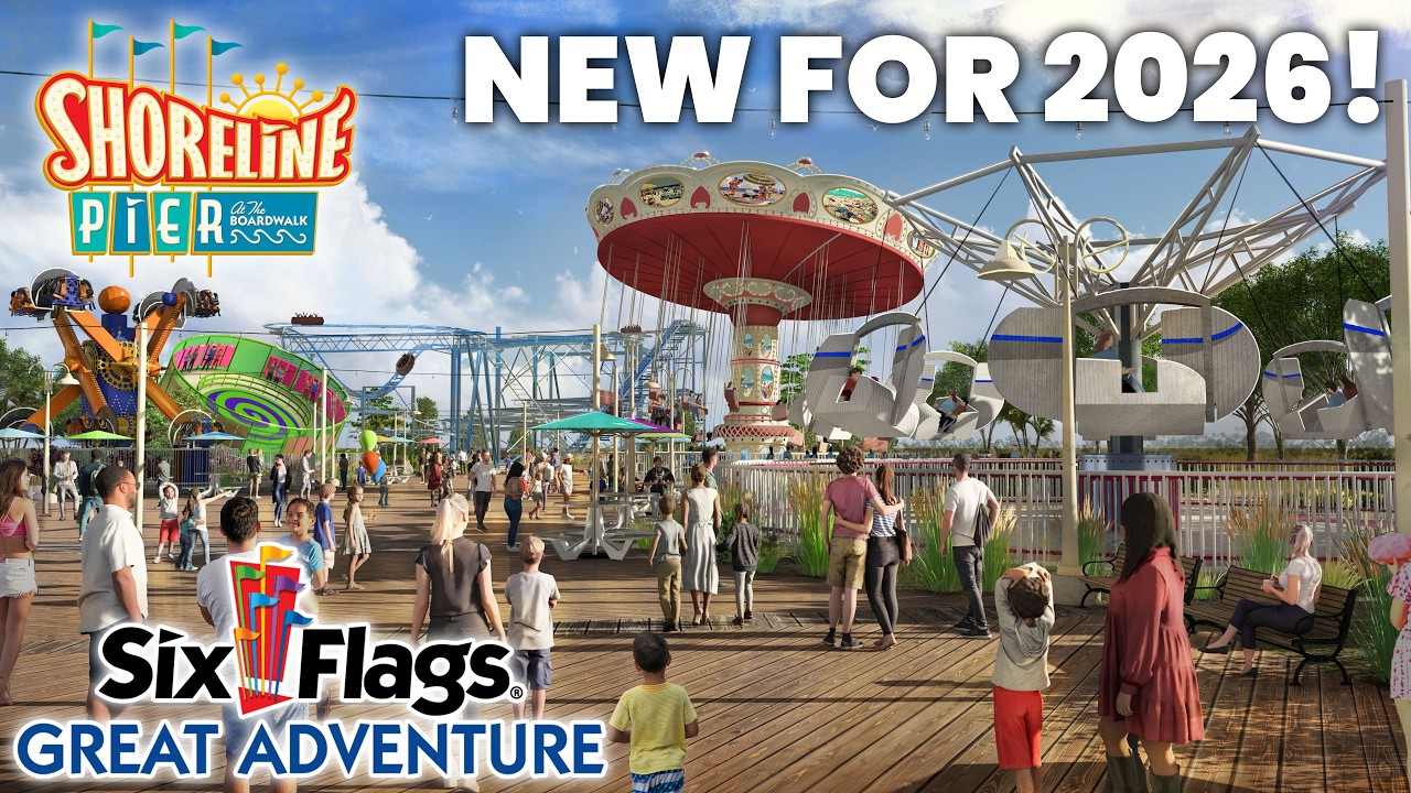 Новинка 2026 года в Six Flags Great Adventure &mdash; пирс Shoreline Pier с 5 аттракционами!