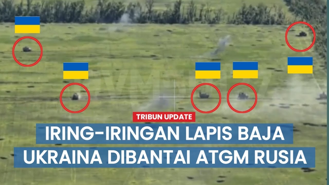 FULL ATGM Rusia Bantai Kendaraan Lapis Baja Ukraina yang Maju di Vremevsky