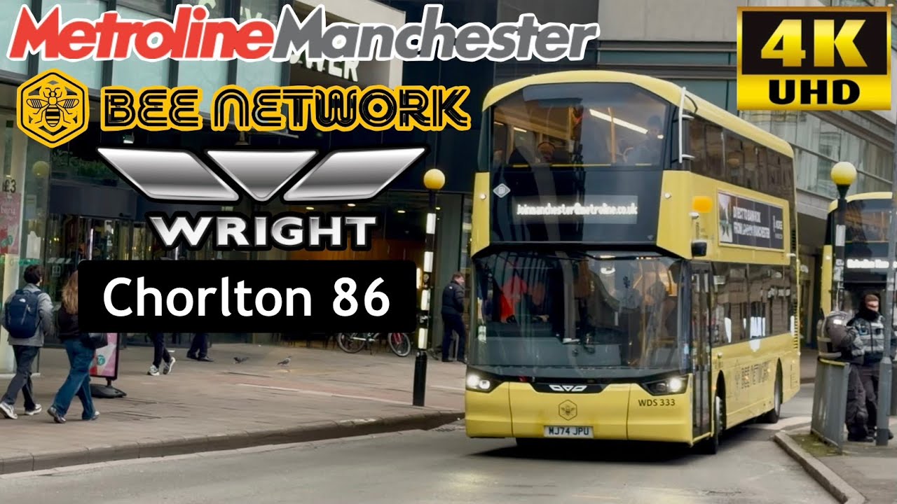 [Metroline Manchester Bus Bee Network: 86 Piccadilly Gardens to Chorlton, University & Brook's Bar]
