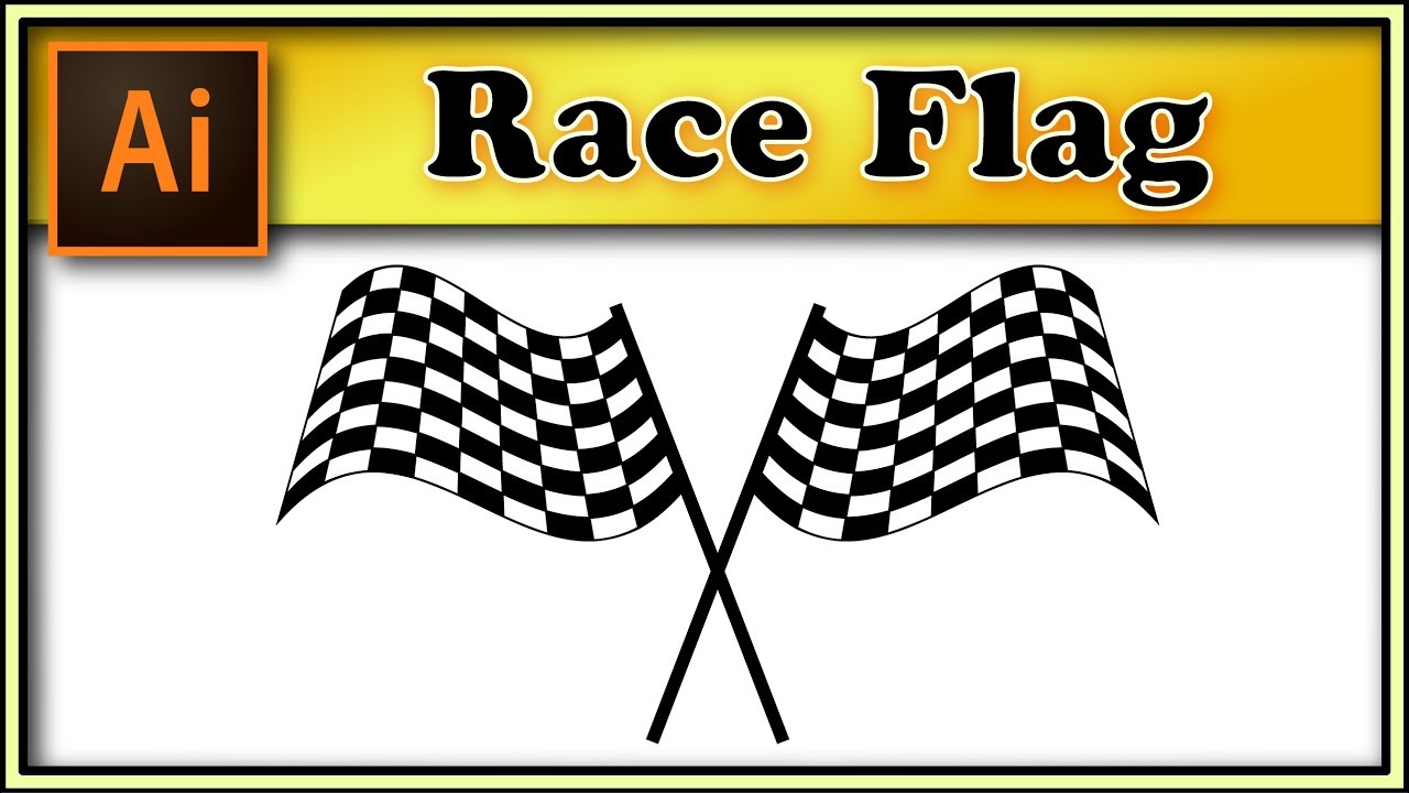 🏁Race flag very easy - Adobe Illustrator tutorial