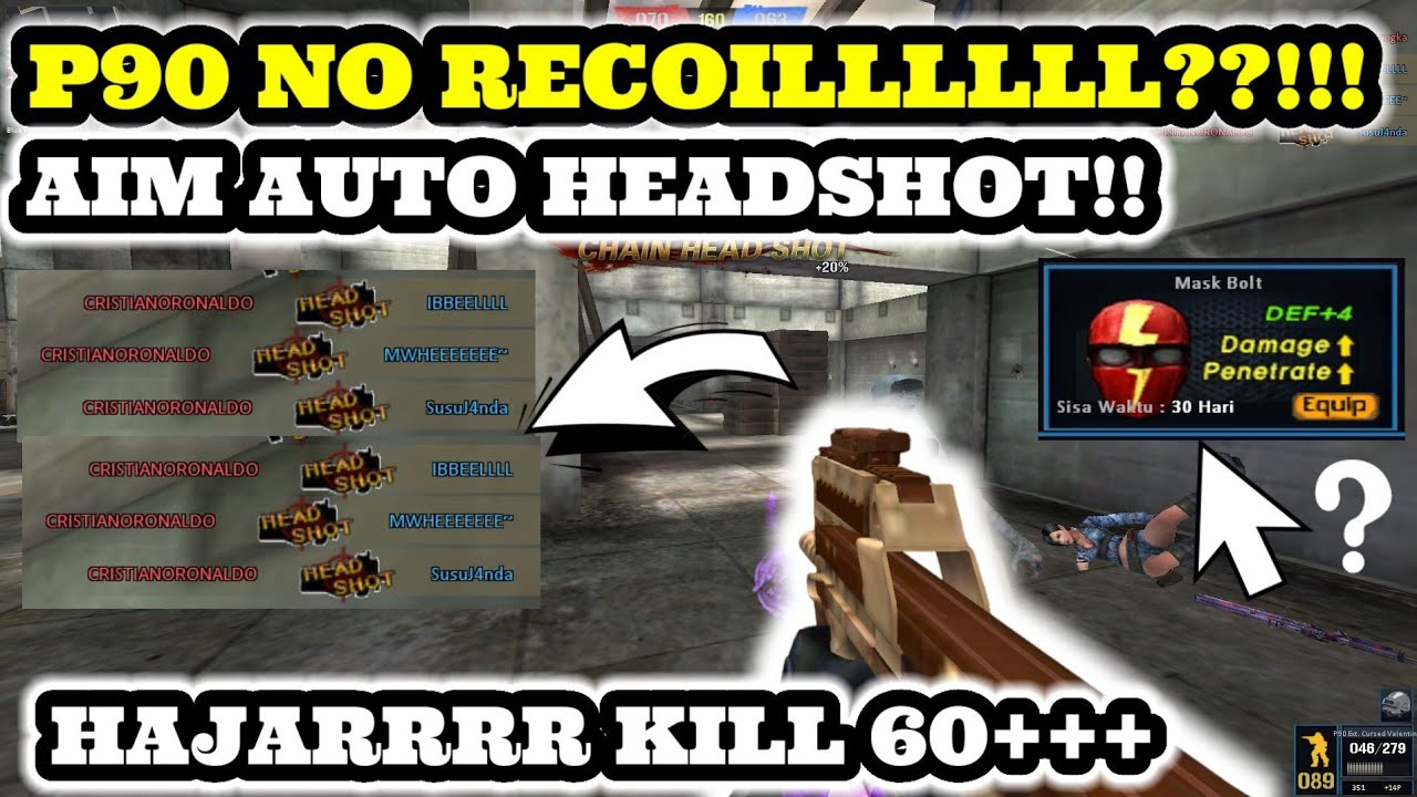 PAKAI P90 NO RECOIL DI MAP REDROCK??? GILAAAAA GUA BANTAI-BANTAI KILL 60++ !!! -Pointblank Indonesia