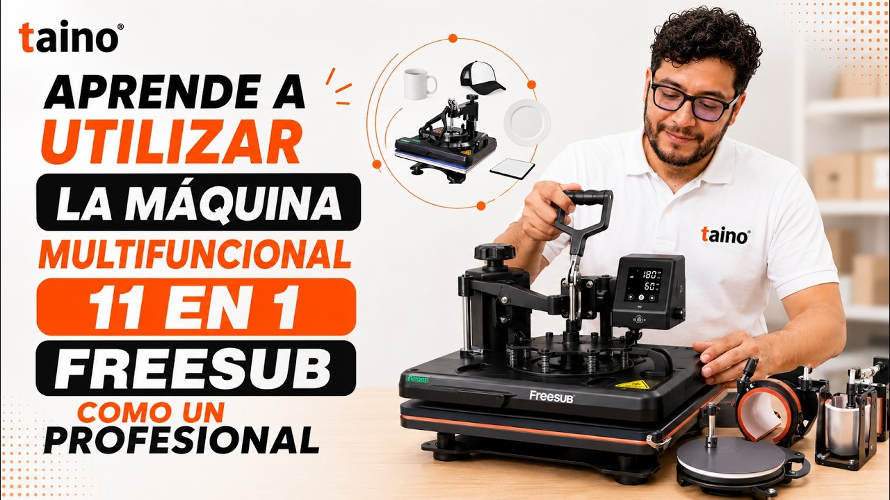 ✅Aprende a Sublimar Máquina Multifuncional 11 en 1 Plancha 29x38 FREESUB | Taino®