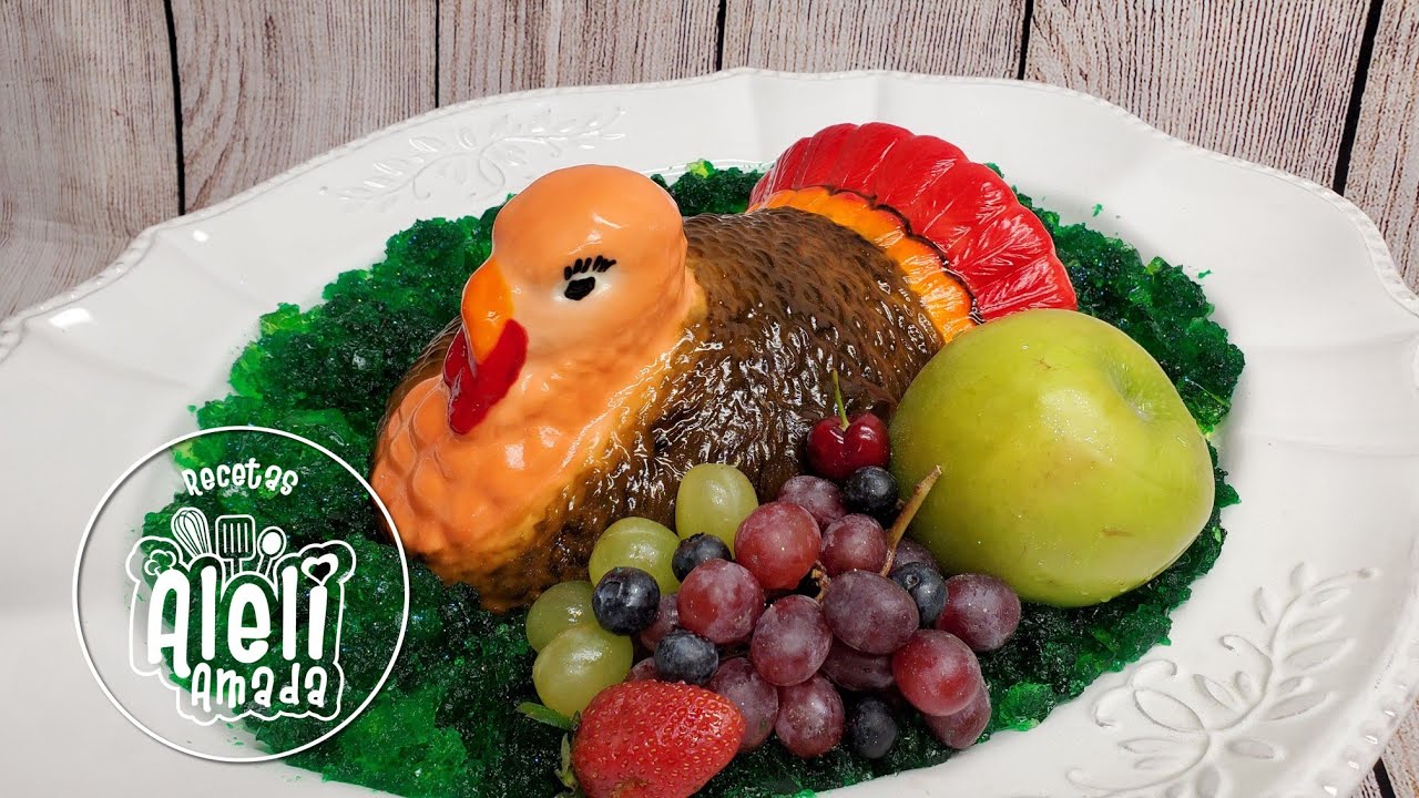como hacer gelatina de tres leches en 3d | gelatina para dia de accion de gracias ( thanksgiving )