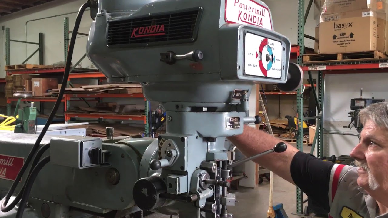 Kondia Power Mill 1 HP Vertical Milling Machine 42” table 2 Axis 230V 3PH