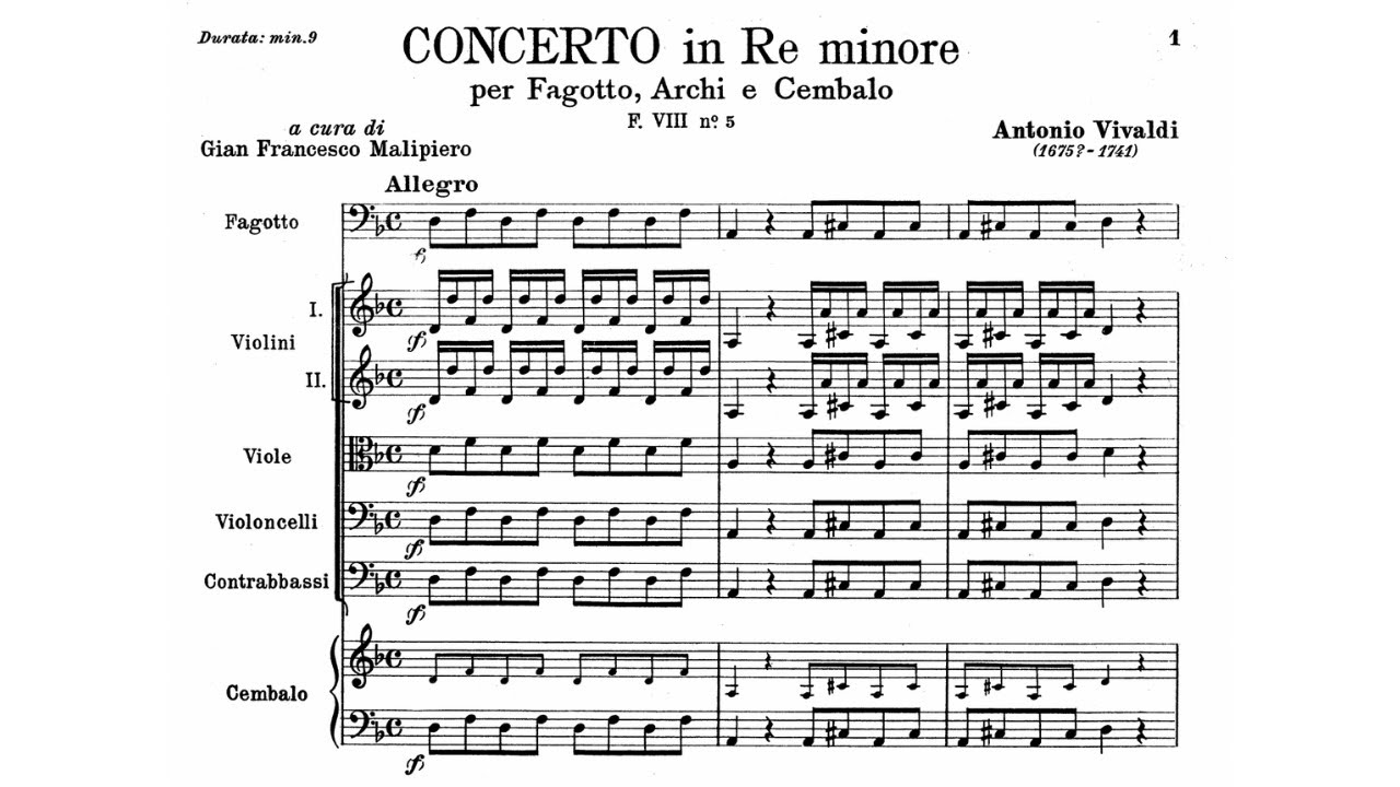 Antonio Vivaldi: Bassoon Concerto in D Minor, RV 481