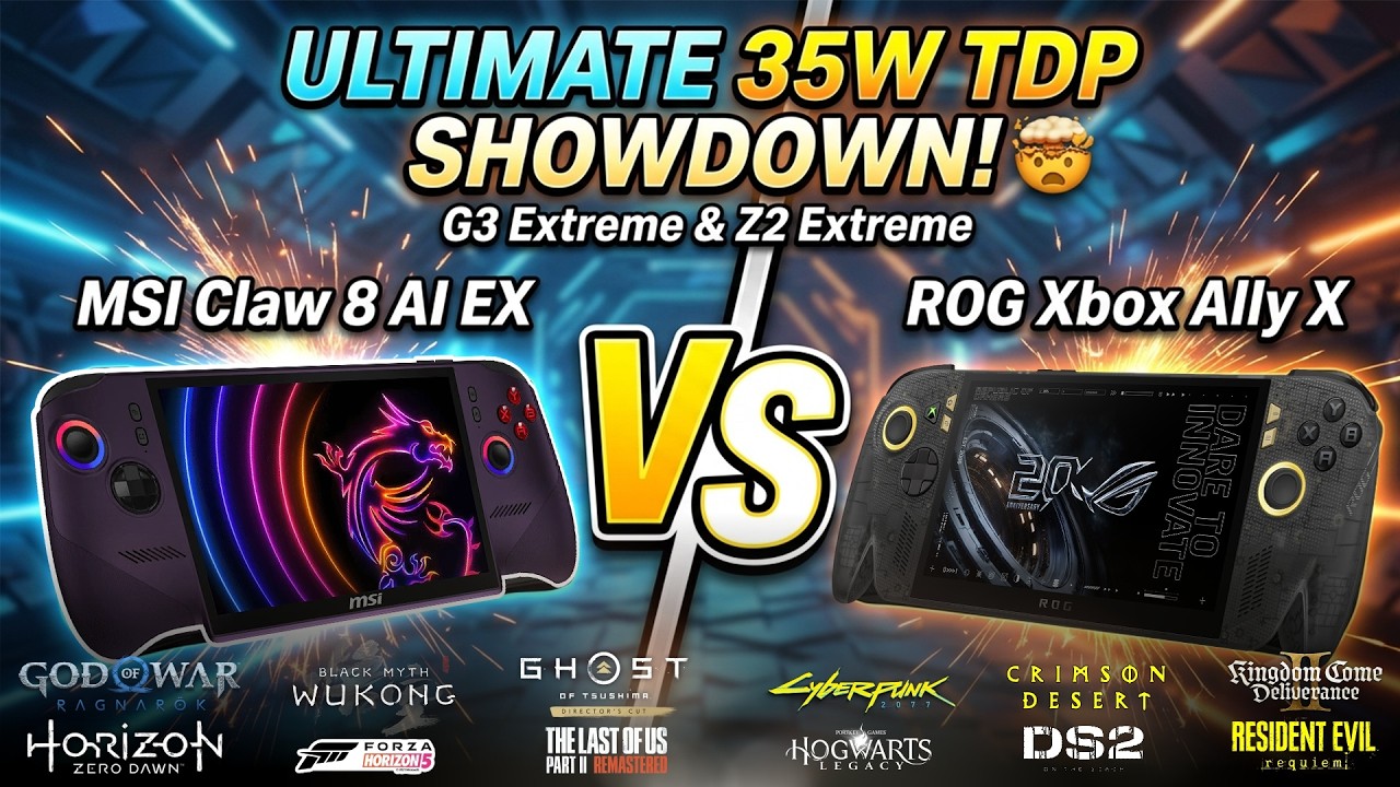 MSI Claw 8 AI EX vs ROG Xbox Ally X | G3 Extreme & Z2 Extreme: The Ultimate 35W TDP Showdown! 🤯