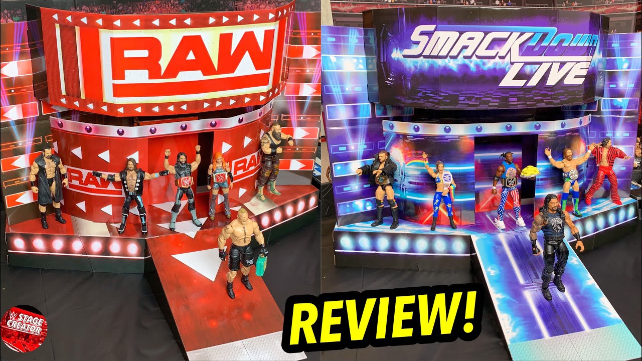 WWE RAW & SMACKDOWN FIGURE STAGE POP-UPS REVIEW!